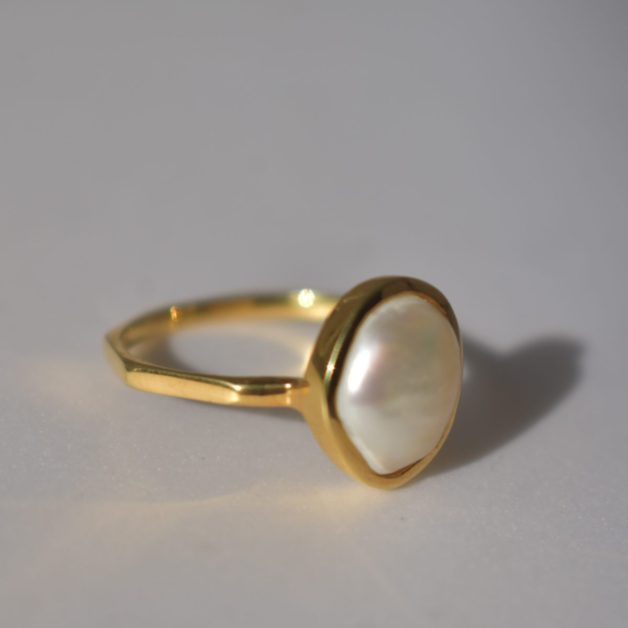 freshwater pearl gold ring