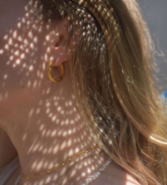 Gold plated chunky hoop earrings