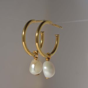 pearl pendant hoop earrings 2