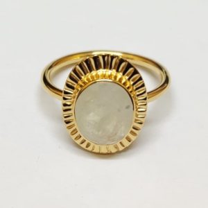statement moonstone gold ring
