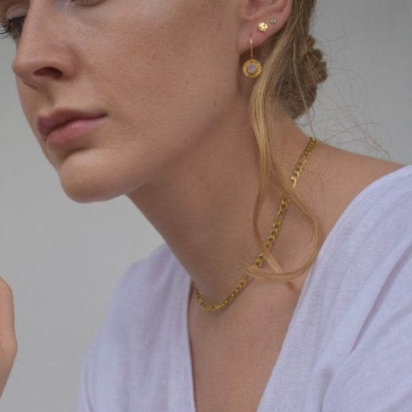 Moonstone & gold drop earrings