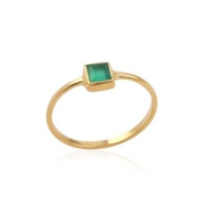 green onyx stone stack ring