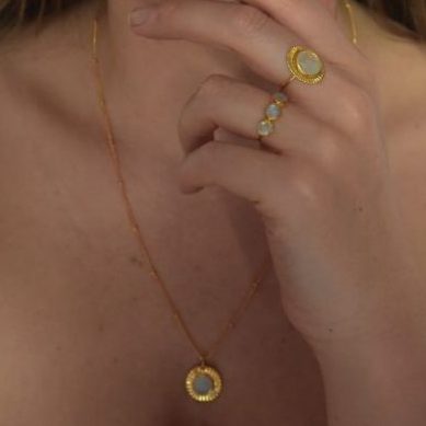 Gold plated moonstone jewellery collection