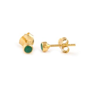 green stud earring